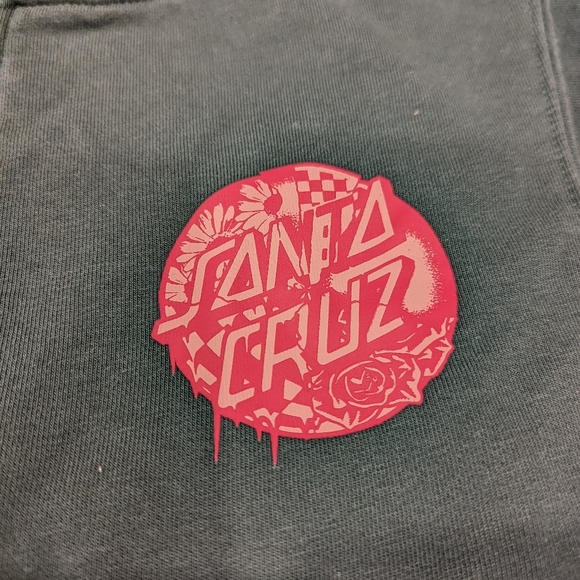 Santa Cruz Skateboards Kids Hoodie - Green with Pink Accents - Picture 7 of 7